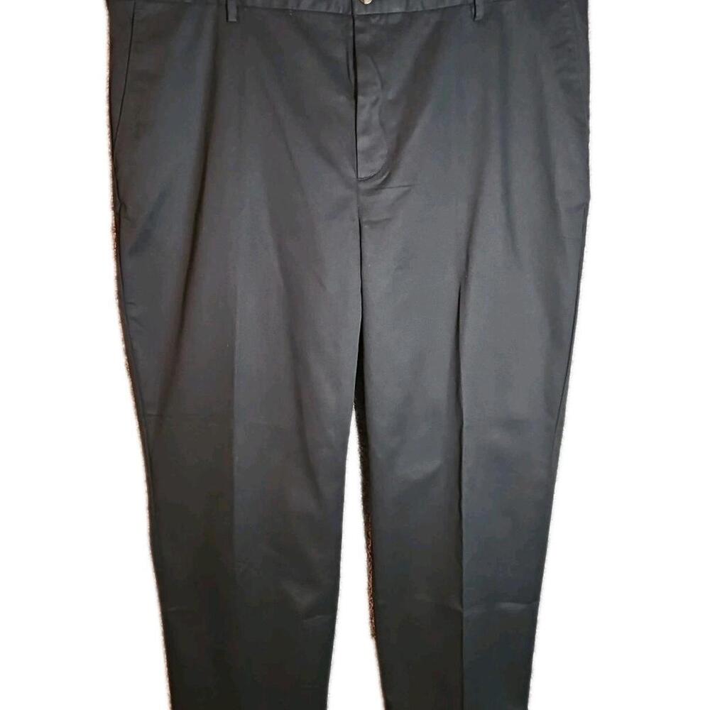 Men's Washed Black Flat Front Chino Pant. 42W X 28L